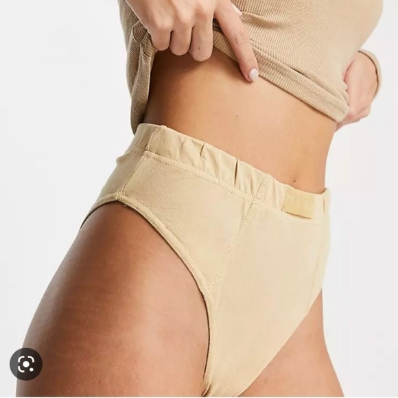 MISSGUIDED co-ord high waisted brief in taupe Sz US 0 - Picture 3 of 9
